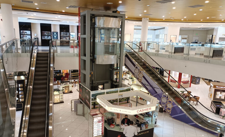Silver Panoramic Round and Escalators Pari Gallery Hyatt Plaza, Qatar