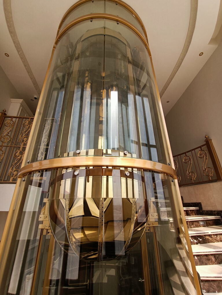 Golden Panoramic Round 05 With External Protection Glass Private Villa in Al Kheesa