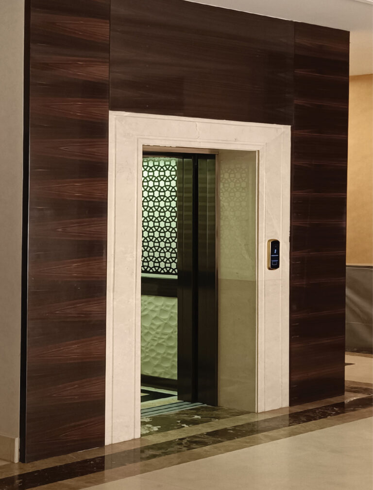 Golden Stainless Steel and Wood Private Villa in Ain Khaled