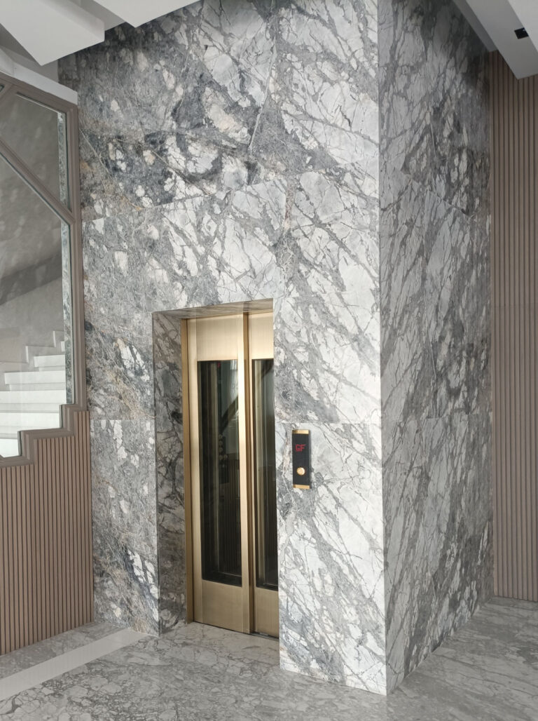 Golden Stainless Steel with Glass Door Private Villa in Al Dafna