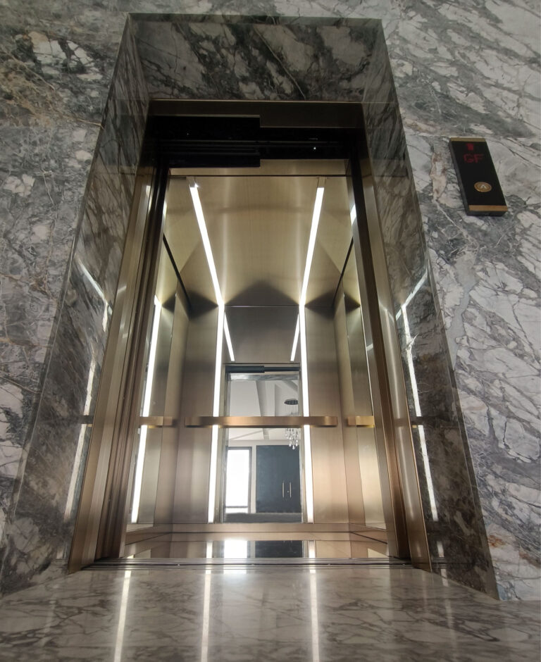 Golden Stainless Steel with Glass Door Private Villa in Al Dafna