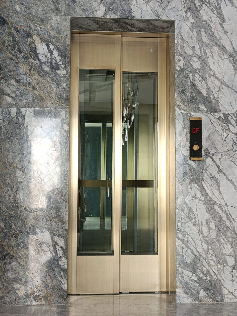 Golden Stainless Steel with Glass Door Private Villa in Al Dafna