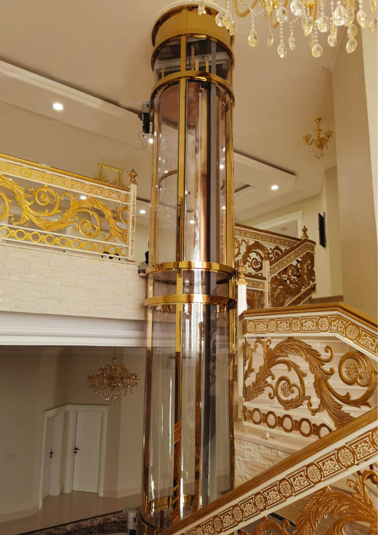 Golden Panoramic Round Homelift 01