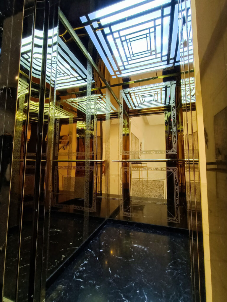 Golden Stainless Steel With Glass Door Private Villa in Umm Salal